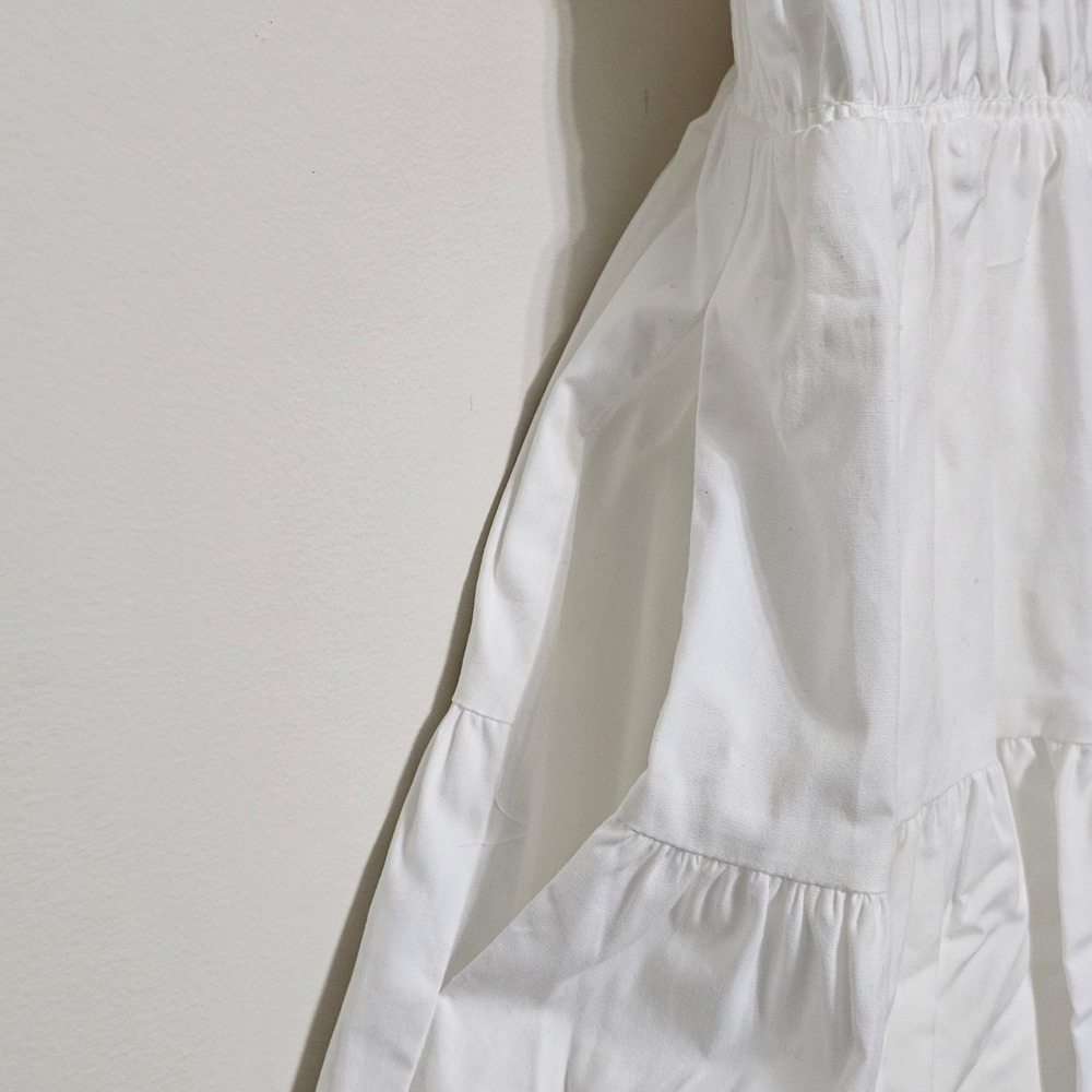 Vince Camuto Women Shirt Dress Size 12 Fit Large New White Elastic Waist Button - Picture 7 of 15